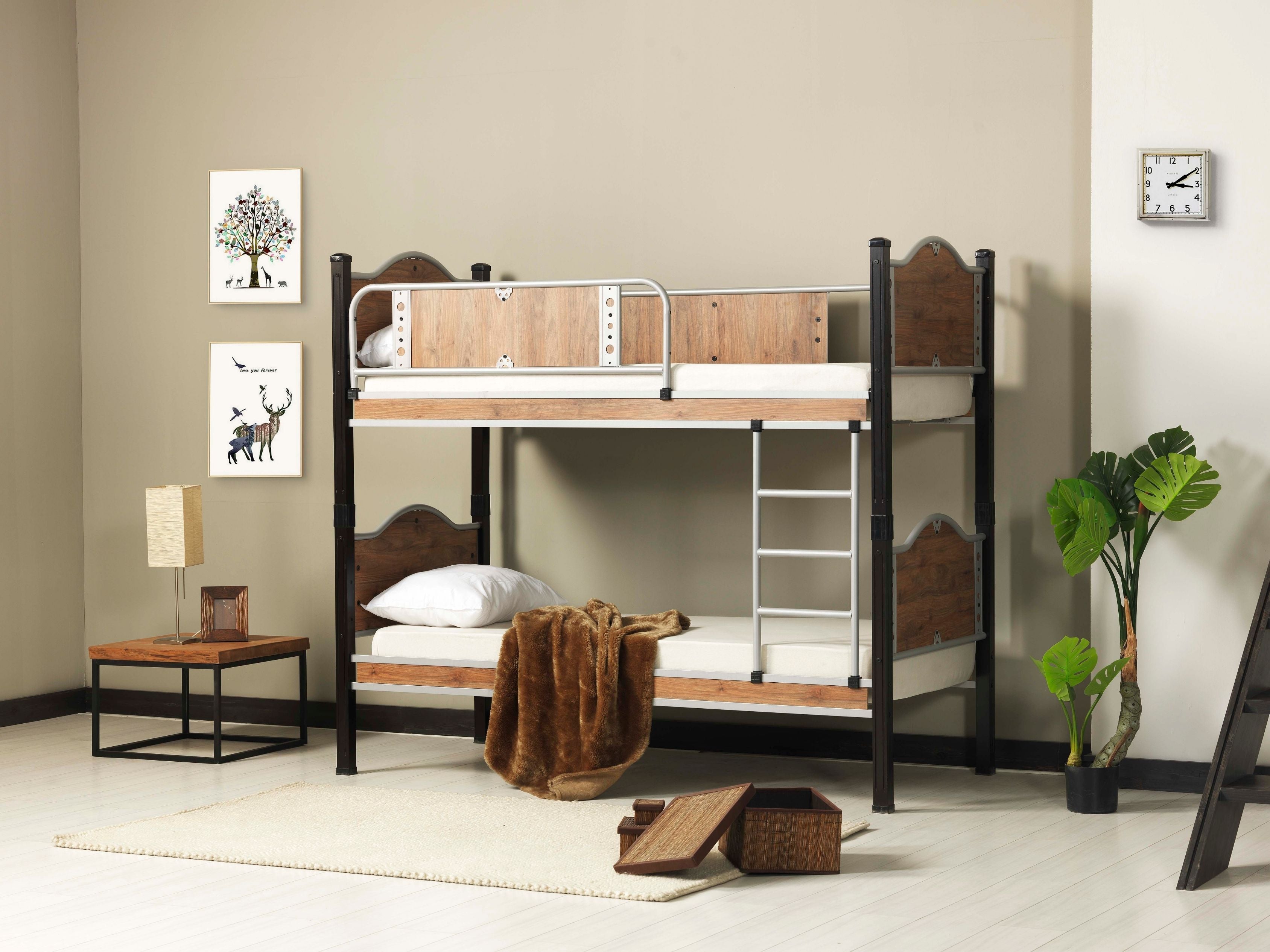 Alara Ahşap Giydirmeli Metal Ranza(Kargo Hediye)